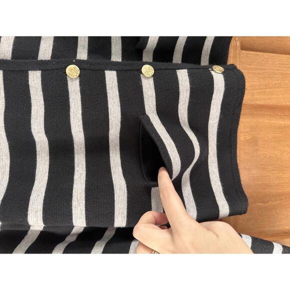 NWT Abercrombie & Fitch LuxeLoft Crew Sweater Jacket Black & Gold Women’s Large - Picture 5 of 11